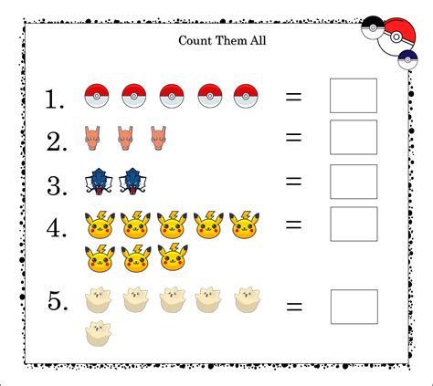 pokemon math worksheets